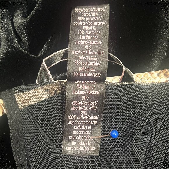 VICTORIA'S SECRET Mesh and Velour Sleeveless Bodysuit - Size M / NWOT - Picture 7 of 8